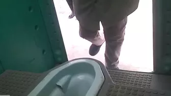 15391017 Temporary toilet where many mature women can line up