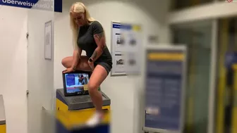 Devil Sophie - Really horny asozial pissing on the ATM - something I have never done, Got2Pee, PissRIP