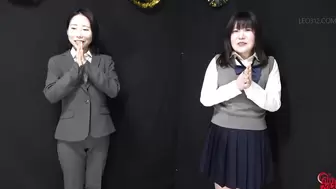 DLFF-669 04 Pee-holding matches: schoolgirl vs office lady.