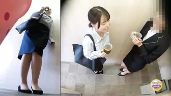 DLSL-631 02 Emergency! Office ladies ripping stockings and pushing panties aside to pee.