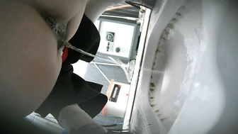 Front and rear view asian toilet