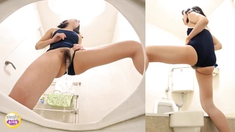 DLSL-651 02 Dash schoolgirl swimsuit pee leak toilet 4