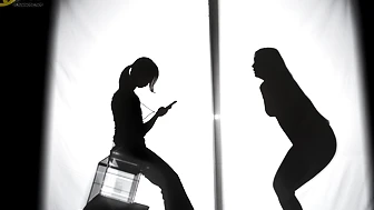 OJHI-821 02 Real-life silhouettes – shadow puppets depicting urination