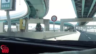 DLFF-081 02 Villain taxi driver offering mixed diuretic drink to women Moving car peeing and wetting voyeur