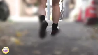 DLSL-494 05 School girls panicky run to restroom for emergency pee!