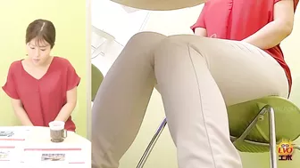 DLEE-615 03 Urine stains spreading on office ladies pants. Peeing desperation and wetting shame.