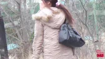 DLFF-038 04 Outdoor wetting voyeur - women leaking piss and throwing away wet underwear