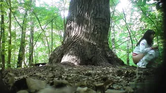 Girls Pissing Near The Tree 3