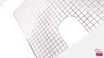 DLFF-040 02 Close up view on urine line. Girls peeing on toilet