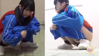 DLSL-082 01 Schoolgirls club activities Leaking or urinating in front of a sealed toilet, JAV Collection, PissRIP