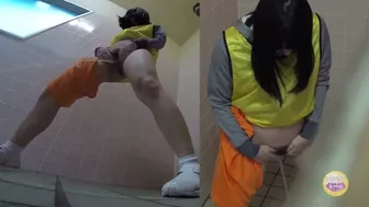 DLSL-082 02 Schoolgirls club activities Leaking or urinating in front of a sealed toilet, Amateur Collection, PissRIP