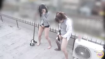 DLSL-353 05 Naughty office ladies mischief piss on the rooftop of the office building