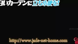 DLFF-381 03 The door facing the street was opened and a white curtain was set up. She was asked to stand and pee like a boy