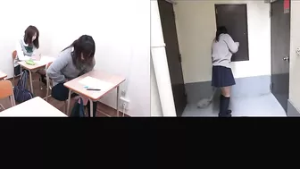 DLSL-383 05 Schoolgirls group pee avalanche during break time