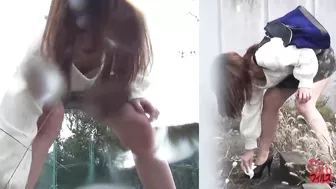 DLFF-096 02 Women’s pleasant peeing in standing position. Outdoor voyeurism