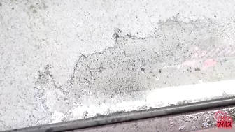 DLFF-115 Concrete pissing. Outdoor pee splashing by beautiful girls. #1