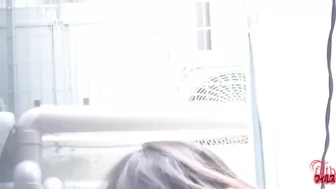 DLFF-115 Concrete pissing. Outdoor pee splashing by beautiful girls. #3